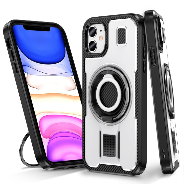 Ring Holder Carbon Fiber PC Hybrid TPU Phone Case, Series 1