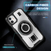 Ring Holder Carbon Fiber PC Hybrid TPU Phone Case, Series 1